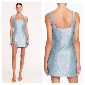 STAUD Le Sable Beaded Mini Dress